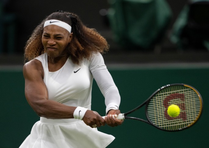 Tennis - Wimbledon - All England Lawn Tennis and Croquet Club, London, Britain - June 29, 2021 Serena Williams of the U.S. in action during her first round match 