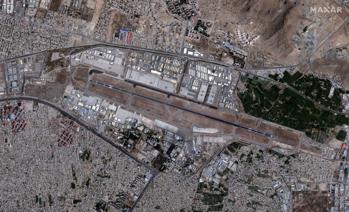 An overview of the Hamid Karzai International Airport, in Kabul, Afghanistan August 24, 2021, in this satellite image obtained by Reuters on