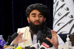 Taliban spokesman Zabihullah Mujahid speaks during a news conference in Kabul, Afghanistan