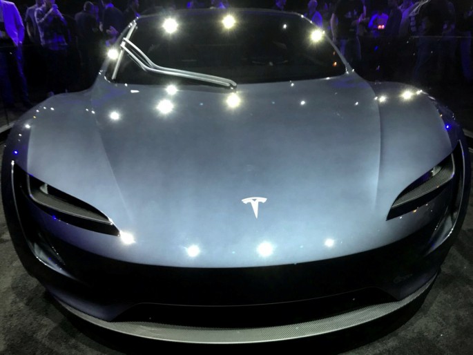 Tesla's new Roadster is unveiled during a presentation in Hawthorne, California, U.S