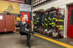 Jay Jonas, a deputy chief at the New York Fire Department, attends an interview with Reuters at a fire station in the Bronx, ahead of the 20th anniversary of the September 11 attacks, in New York, U.S.