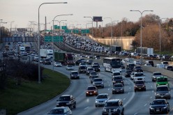 Travelers are stuck in a traffic jam as people hit the road before the busy Thanksgiving Day weekend in Chicago, Illinois, U.S.,
