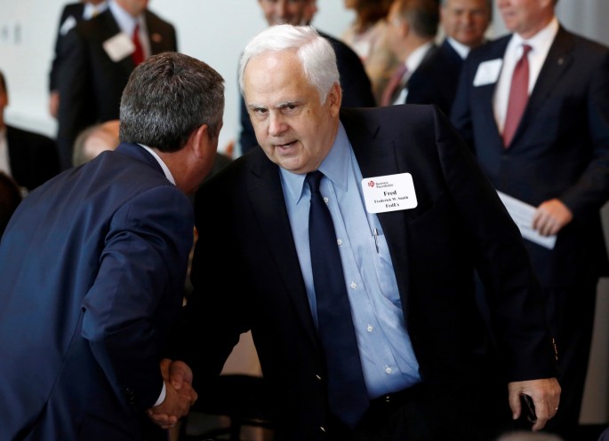 Fedex CEO Fred Smith is pictured at a business roundtable meeting of company leaders and U.S. Republican Presidential candidate Mitt Romney in Washington