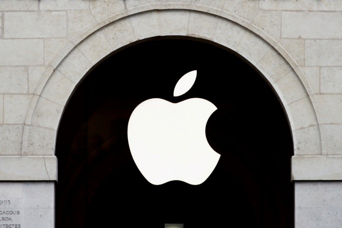 Apple logo is seen on the Apple store at The Marche Saint Germain in Paris, France 