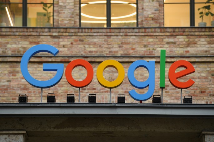 A view of a sign above the entrance of the Google office, ahead of presentation of the detailed investment plan for Germany, in Berlin, Germany,