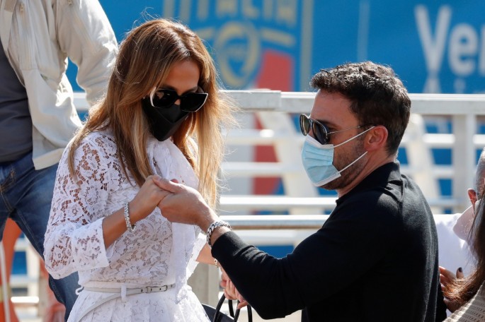Jennifer Lopez and Ben Affleck arrive in Venice the day before the screening of "The Last Duel", in Venice, Italy,