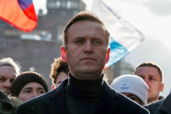 Russian opposition politician Alexei Navalny takes part in a rally to mark the 5th anniversary of opposition politician Boris Nemtsov's murder and to protest against proposed amendments to the country's constitution, in Moscow,