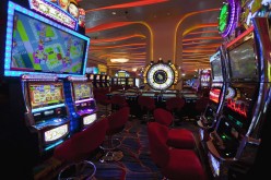 Gaming machines are seen inside a casino on the opening day of Sheraton Macao hotel at Sands Cotai Central in Macau 