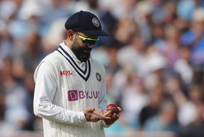 Cricket - Fourth Test - England v India - The Oval, London, Britain - September 3, 2021 India's Virat Kohli reacts after the ball 