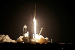 A SpaceX Falcon 9 rocket with the Crew Dragon capsule lifts off from Pad 39A on the Inspiration 4 civilian crew mission at the Kennedy Space Center in Cape Canaveral, U.S.,