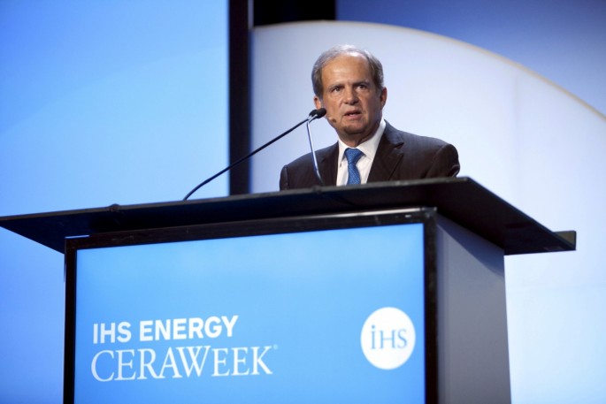 Scott Sheffield, CEO of Pioneer Resources, speaks during the IHS CERAWeek 2015 energy conference in Houston, Texas 