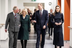 Britain's Prince Charles and Camilla, Duchess of Cornwall and Britain's Prince William, and Catherine, Duchess of Cambridge are seen during a joint visit to the Defence Medical Rehabilitation Centre (DMRC) in Nottinghamshire, Britain