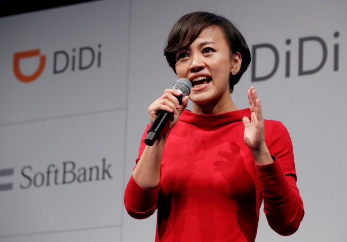 President of Didi Chuxing Jean Liu speaks during a news conference about their Japanese taxi-hailing joint venture in Tokyo, Japan
