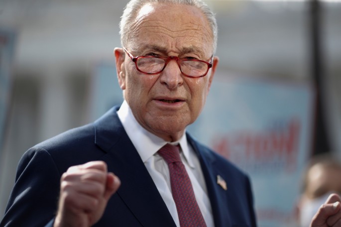 U.S. Senate Majority Leader Chuck Schumer (D-NY) holds a news conference on "Take Action for Puerto Rico" on the fourth anniversary of Hurricane Maria, on Capitol Hill in Washington, U.S.,