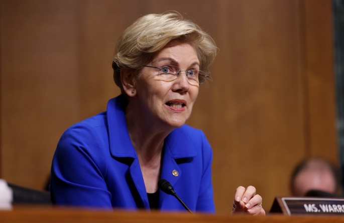 U.S. Senator Elizabeth Warren (D-MA) speaks during a Senate Finance Committee hearing on the IRS budget request on Capitol Hill in Washington U.S.