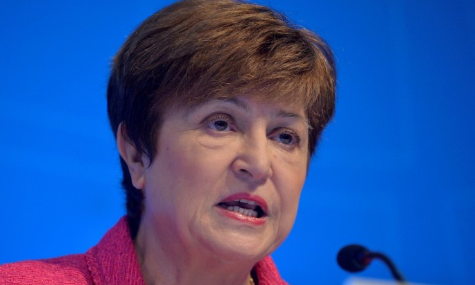  International Monetary Fund (IMF) Managing Director Kristalina Georgieva makes remarks at an opening news conference during the IMF
