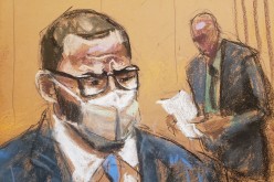 R. Kelly sits as the jury foreman reads the guilty verdict in Kelly's sex abuse trial at Brooklyn's Federal District Court in a courtroom sketch in New York, U.S.