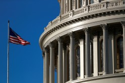 An American flag flies outside of the U.S. Capitol dome in Washington, U.S.,