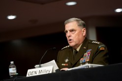 Chairman of the Joint Chiefs of Staff General Mark Milley speaks during a Senate Armed Services Committee hearing on the conclusion of military operations in Afghanistan and plans for future counterterrorism operations, on Capitol Hill in Washington, U.S