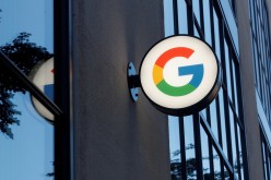 A sign is seen at the entrance to the Google retail store in the Chelsea neighborhood of New York City, U.S., 