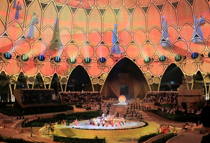 Artists perform during the opening ceremony of the Dubai Expo 2020 in Dubai, United Arab Emirates,