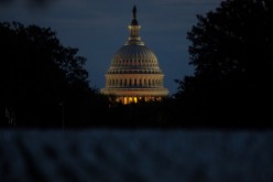 The U.S. Capitol building is pictured at dawn along the National Mall in Washington, U.S.,