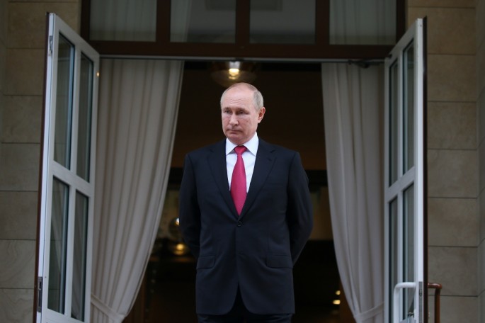 Russian President Vladimir Putin is seen at the Bocharov Ruchei state residence after a meeting with Turkish President Tayyip Erdogan in Sochi, Russia