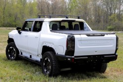 A pre-production version of the GMC Hummer electric pickup is seen in Milford, Michigan,