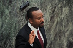 Ethiopia's Prime Minister Abiy Ahmed takes oath during his incumbent ceremony at the Parliament building in Addis Ababa, Ethiopia