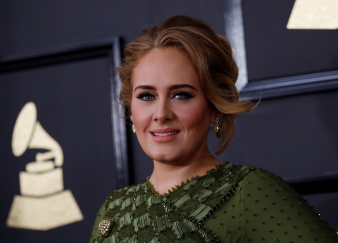 Singer Adele arrives at the 59th Annual Grammy Awards in Los Angeles, California, U.S. ,