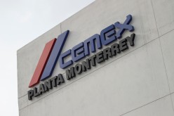 The logo of Mexican cement maker CEMEX is pictured at it's plant in Monterrey, Mexico