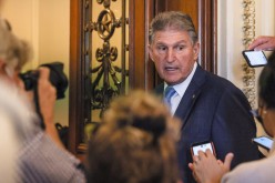 U.S. Senator Joe Manchin (R-WV) faces reporters after it was announced that the U.S. Senate reached a deal to pass a $480 billion increase in Treasury Department borrowing authority, at the U.S. Capitol in Washington, 