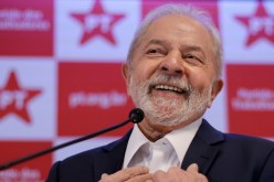 Former Brazilian President Luiz Inacio Lula da Silva speaks during a news conference in Brasilia, Brazil