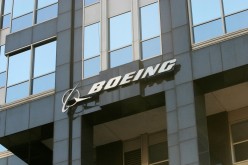 The Boeing logo is seen on the world headquarters office building in Chicago