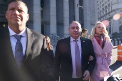Ukrainian-American businessman Lev Parnas and his his wife Svetlana Parnas leave the Manhattan Federal Court in the Manhattan borough of New York, U.S