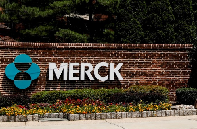FILE PHOTO: The Merck logo is seen at a gate to the Merck & Co campus in Rahway, New Jersey, U.S
