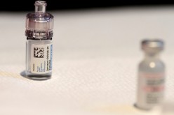 A vial of Johnson & Johnson's Janssen coronavirus disease (COVID-19) vaccine is seen during a vaccination event hosted by Miami - Dade County and Miami Heat, at FTX Arena in Miami, Florida, U.S.,