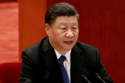 Chinese President Xi Jinping speaks at a meeting commemorating the 110th anniversary of Xinhai Revolution at the Great Hall of the People in Beijing, China