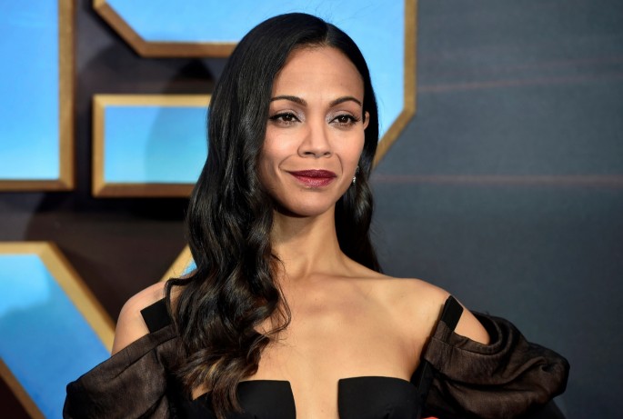 Actor Zoe Saldana attends a premiere of the film "Guardians of the galaxy, Vol. 2" in London