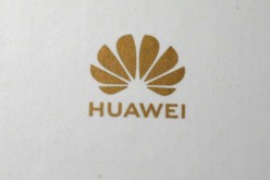 The Huawei logo is pictured in the Manhattan borough of New York, New York, U.S