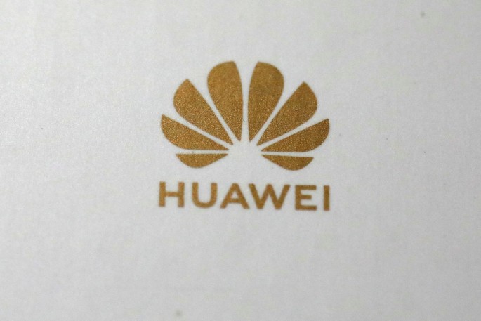 The Huawei logo is pictured in the Manhattan borough of New York, New York, U.S
