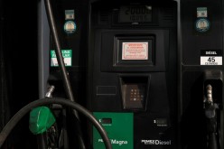 A diesel and fuel pump machine are seen at a gas station, in Mexico City, Mexico
