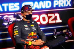 Formula One F1 - United States Grand Prix - Circuit of the Americas, Austin, Texas, U.S. - October 24, 2021 Red Bull's Max Verstappen during a press conference after winning the United States