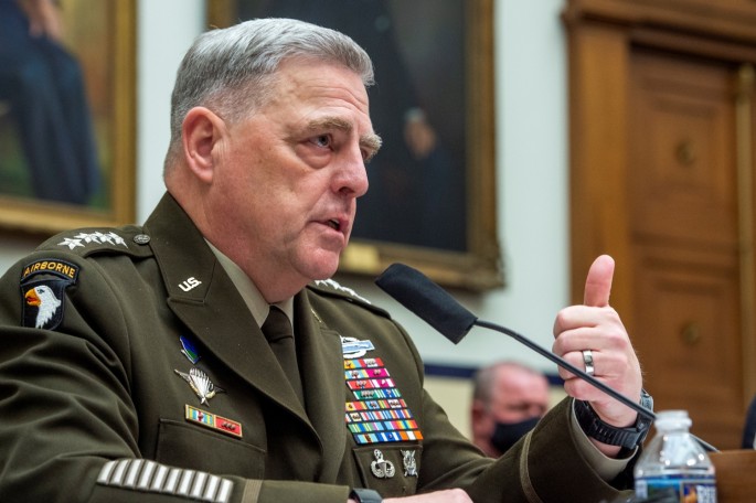 Chairman of the Joint Chiefs of Staff, U.S. Army General Mark A. Milley, responds to questions during a House Armed Services Committee hearing on "Ending the U.S. Military Mission in Afghanistan" in the Rayburn House Office Building in Washington,