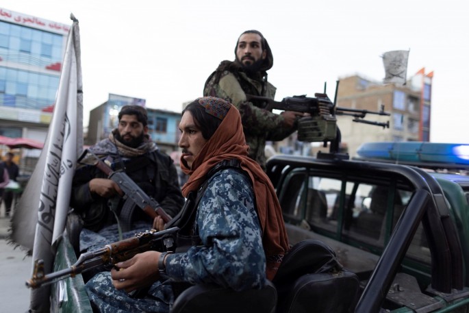 Taliban members in charge of security patrol in Kabul, Afghanistan