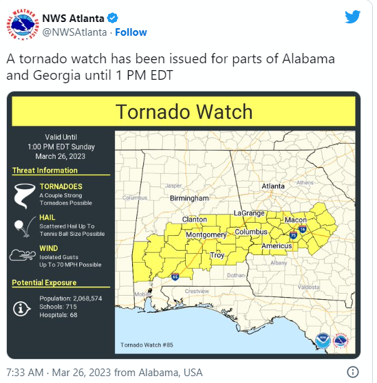Georgia Declares State of Emergency as Tornadoes Leave Trail of Destruction