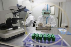 Researchers work in a laboratory in Qingdao, Shandong Province.