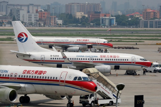 A fleet of Chinese planes on standby at the Hongqiao International Airport in Shanghai.