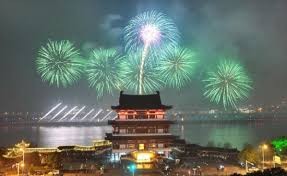 Fireworks are traditionally lit during Chinese New Year for good luck.