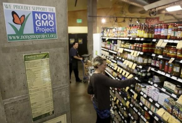 A sign supporting non-GMO products in the U.S. 